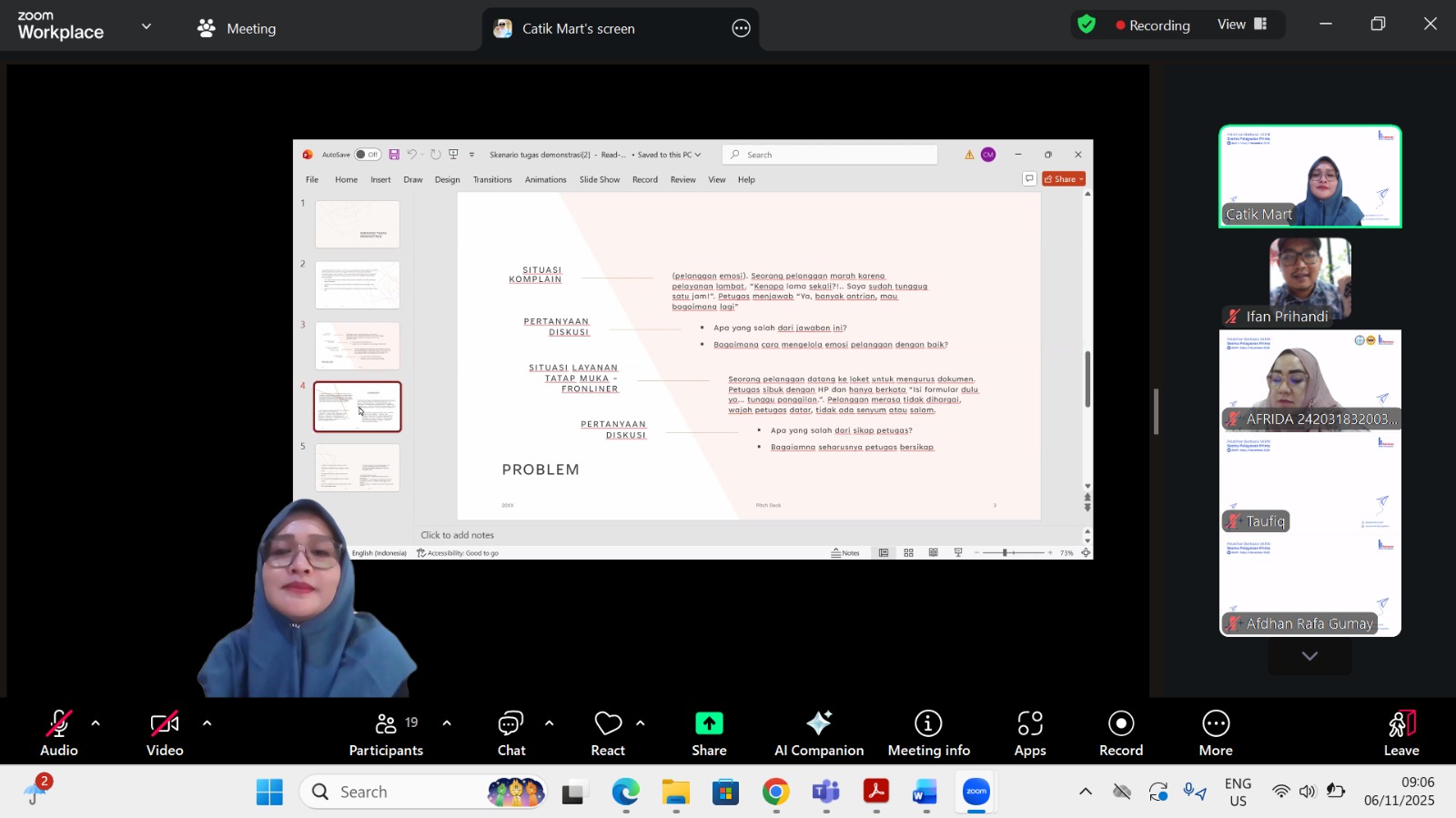 Pelatihan Service Excellent – 5–6 November 2025, bekerja sama dengan Universitas Lambung Mangkurat