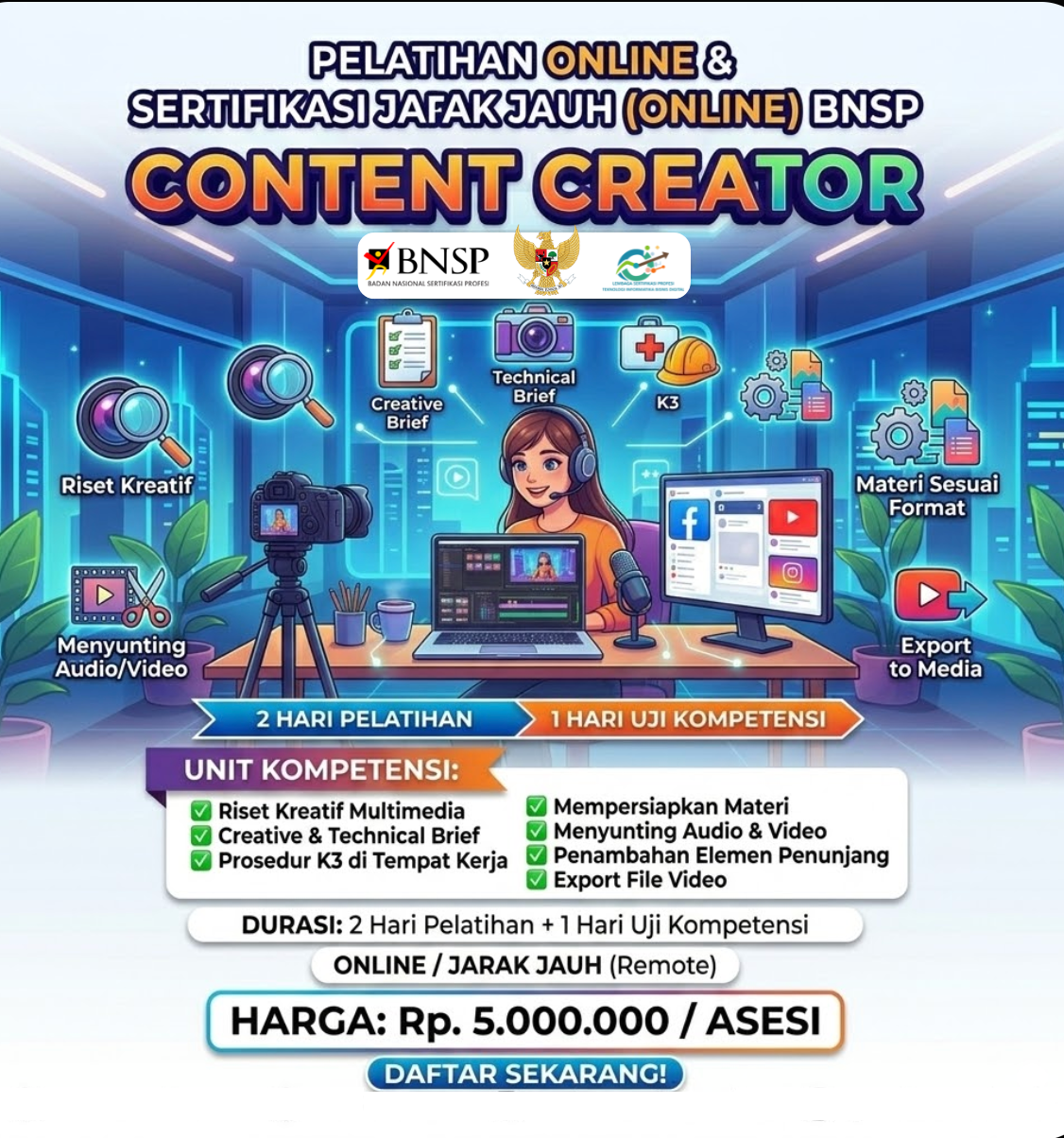 Mastering Creative Multimedia: Pelatihan Online & Uji Kompetensi Jarak Jauh BNSP