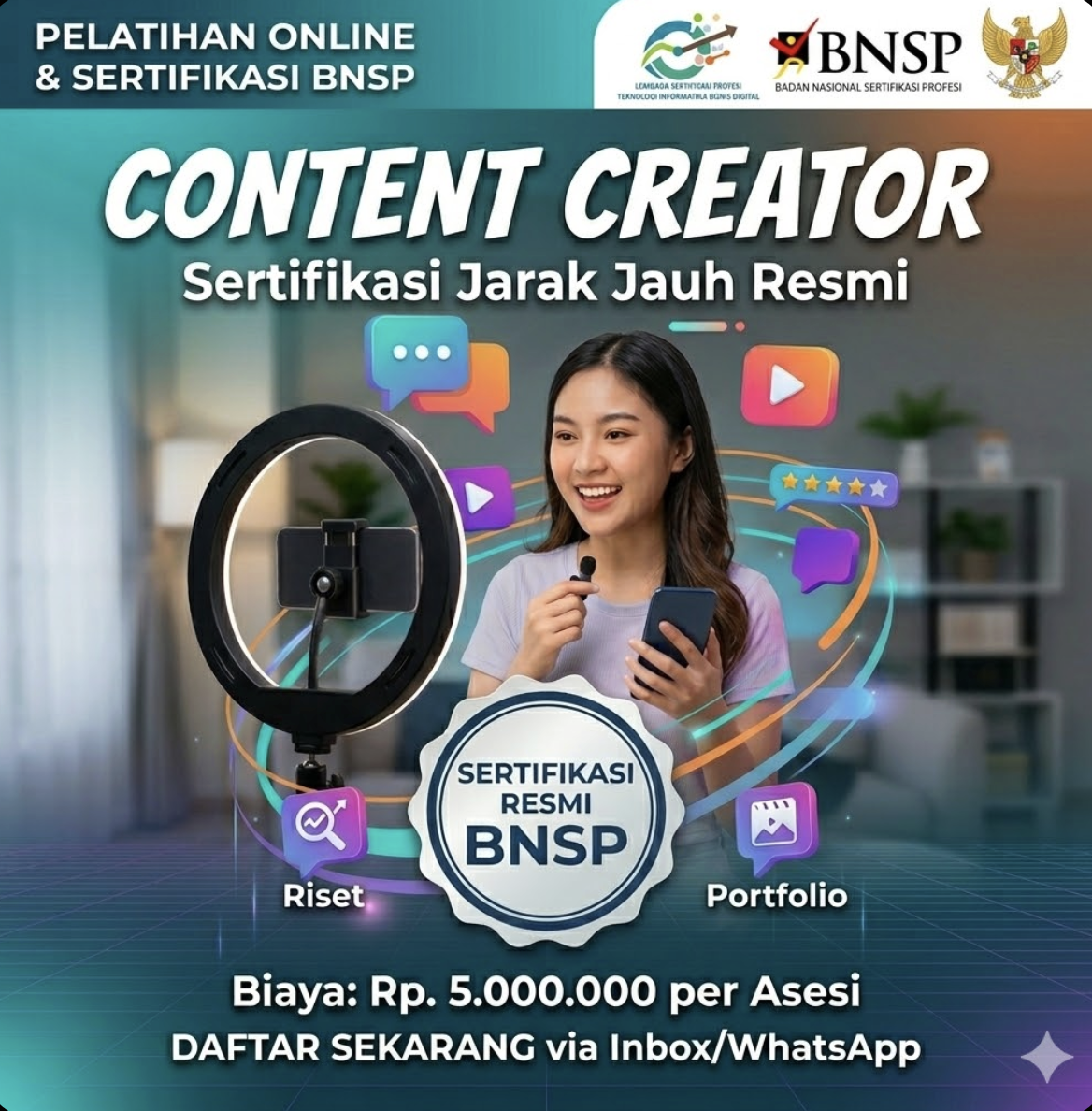 Professional Creator Bootcamp: Sertifikasi BNSP Berlisensi Negara
