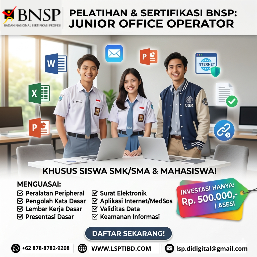 Level Up Your Skills: Kuasai Office Tools & Validasi dengan Lisensi BNSP