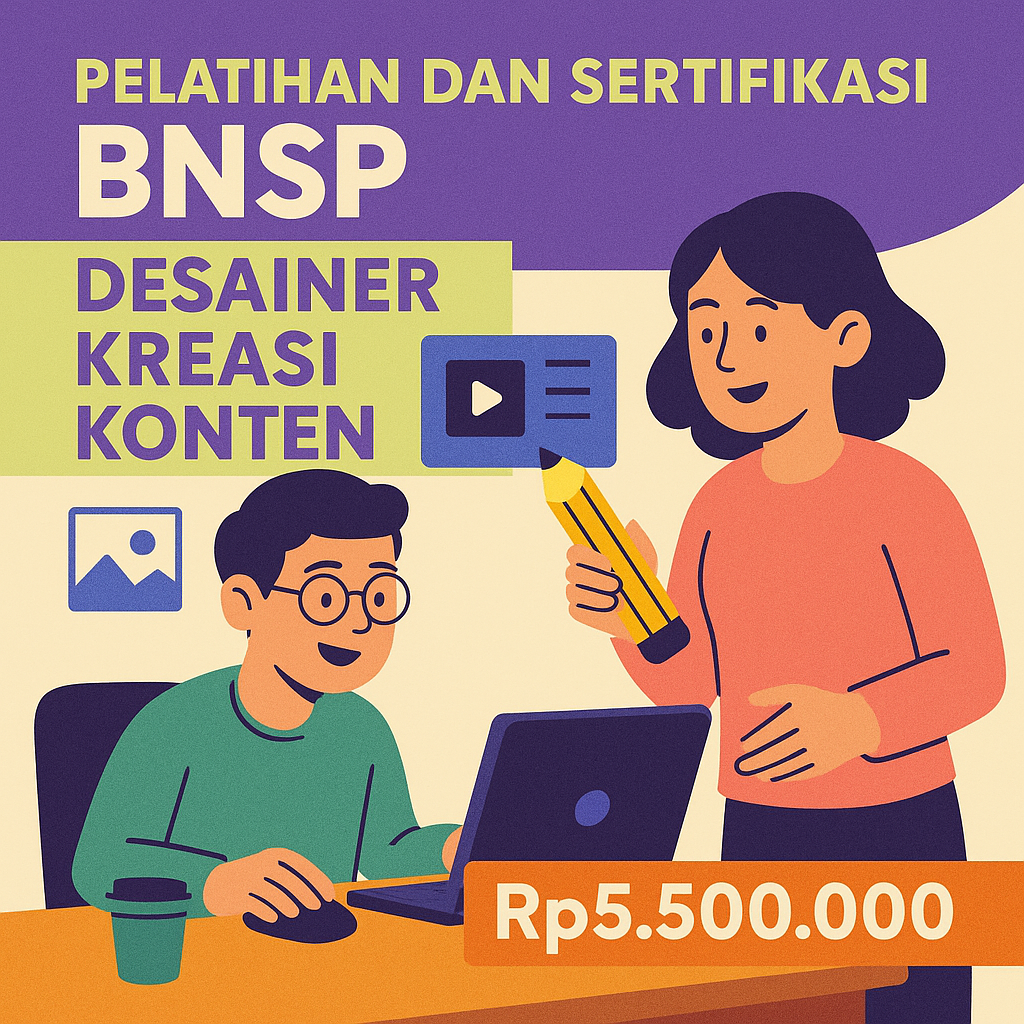 Pelatihan Kompetensi dan Uji Sertifikasi BNSP Desainer Kreasi Konten