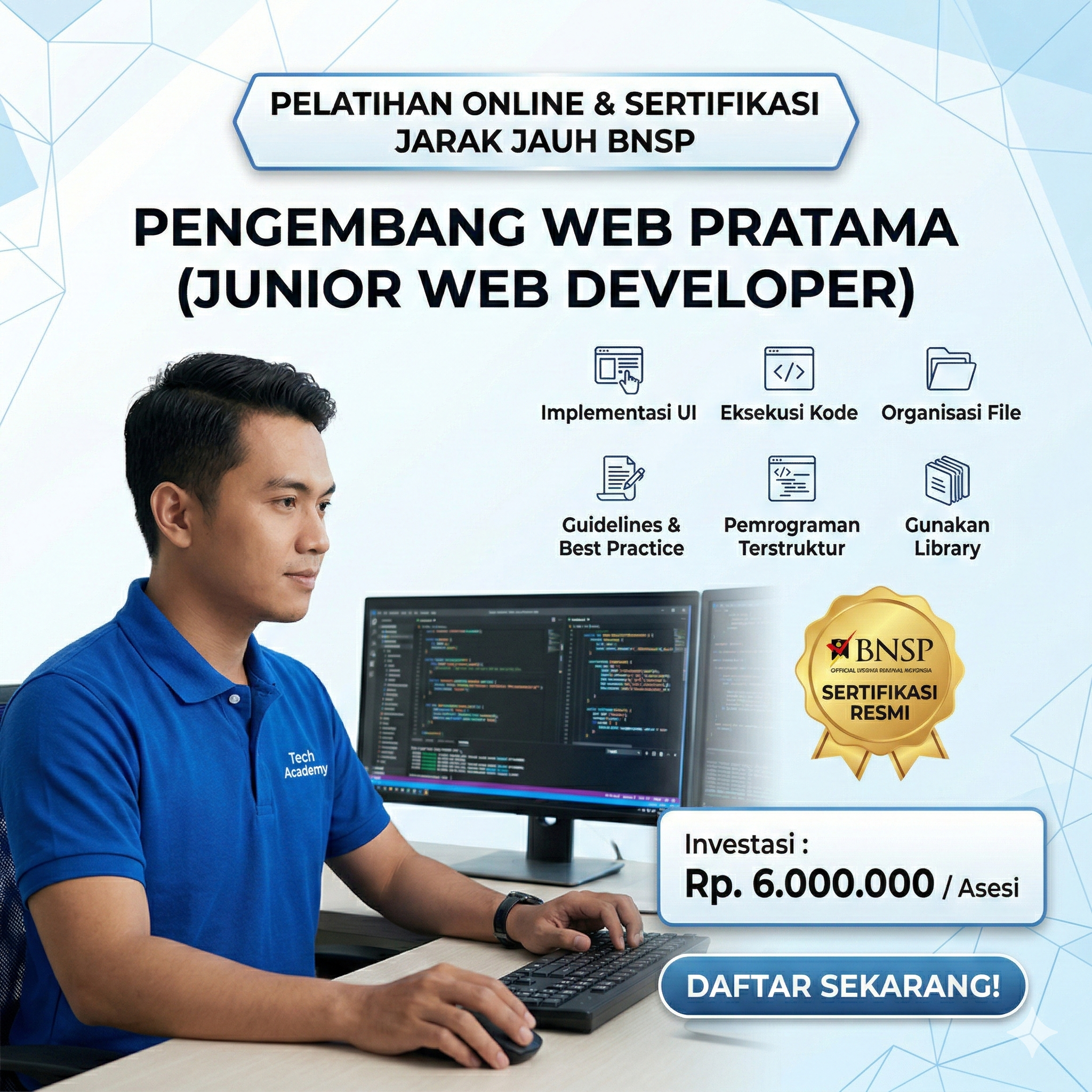 Full-Stack Foundation: Sertifikasi Jarak Jauh BNSP Web Developer Pratama.