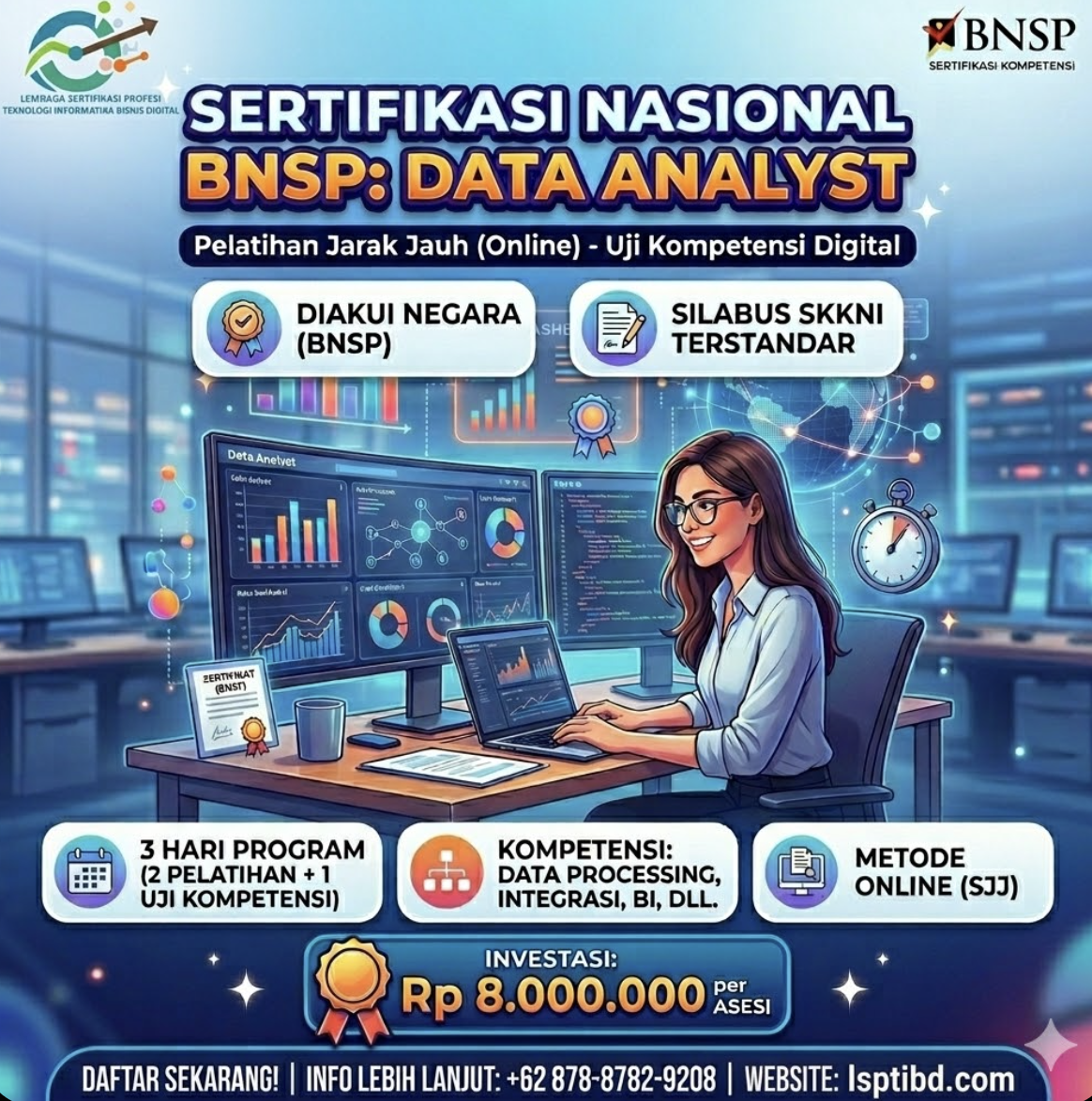 Certified Data Analyst (CDA) Bootcamp: Jalur Cepat Sertifikasi BNSP