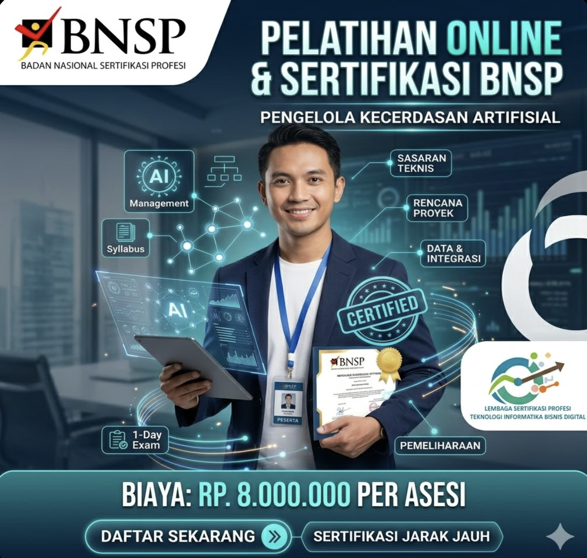 Strategic AI Leadership: Sertifikasi Resmi BNSP untuk Manajer Masa Depan