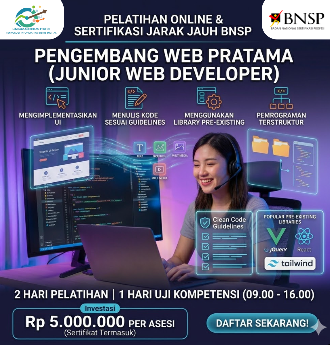 Ready-to-Hire Developer: Program Sertifikasi BNSP Pengembang Web Pratama 2026